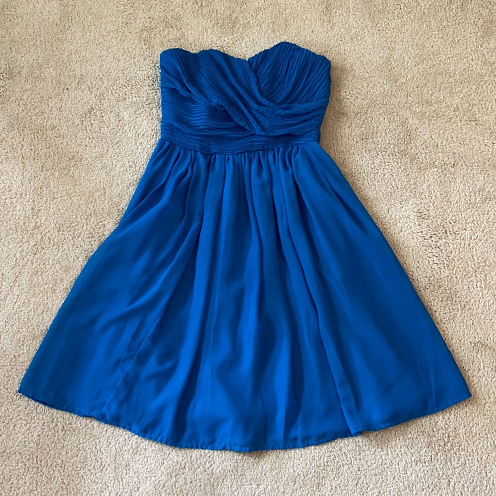 Tevolio Blue Strapless Mini Dress Size 4